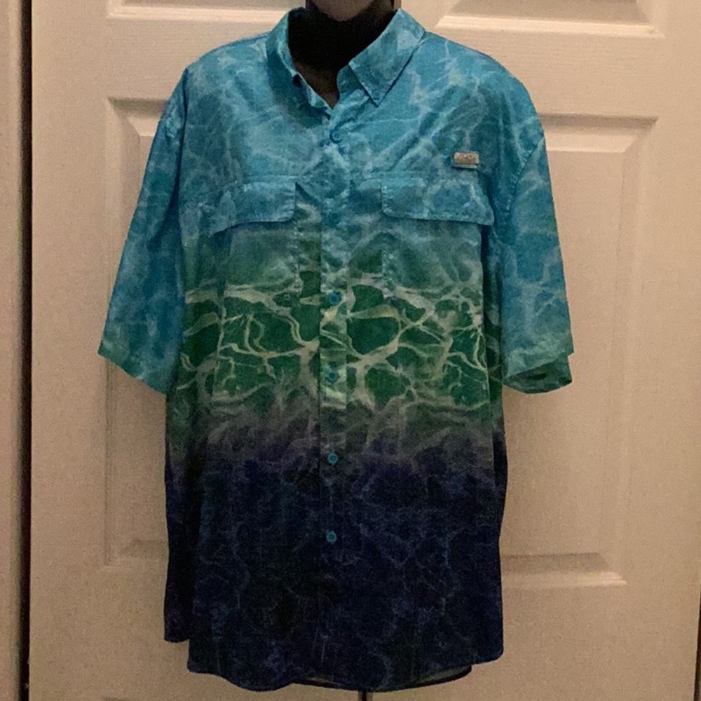 🏖Fun & Bold Ocean Coast Shirt Mens‎ Size XL Island Tropical Style Shirt 🏖
